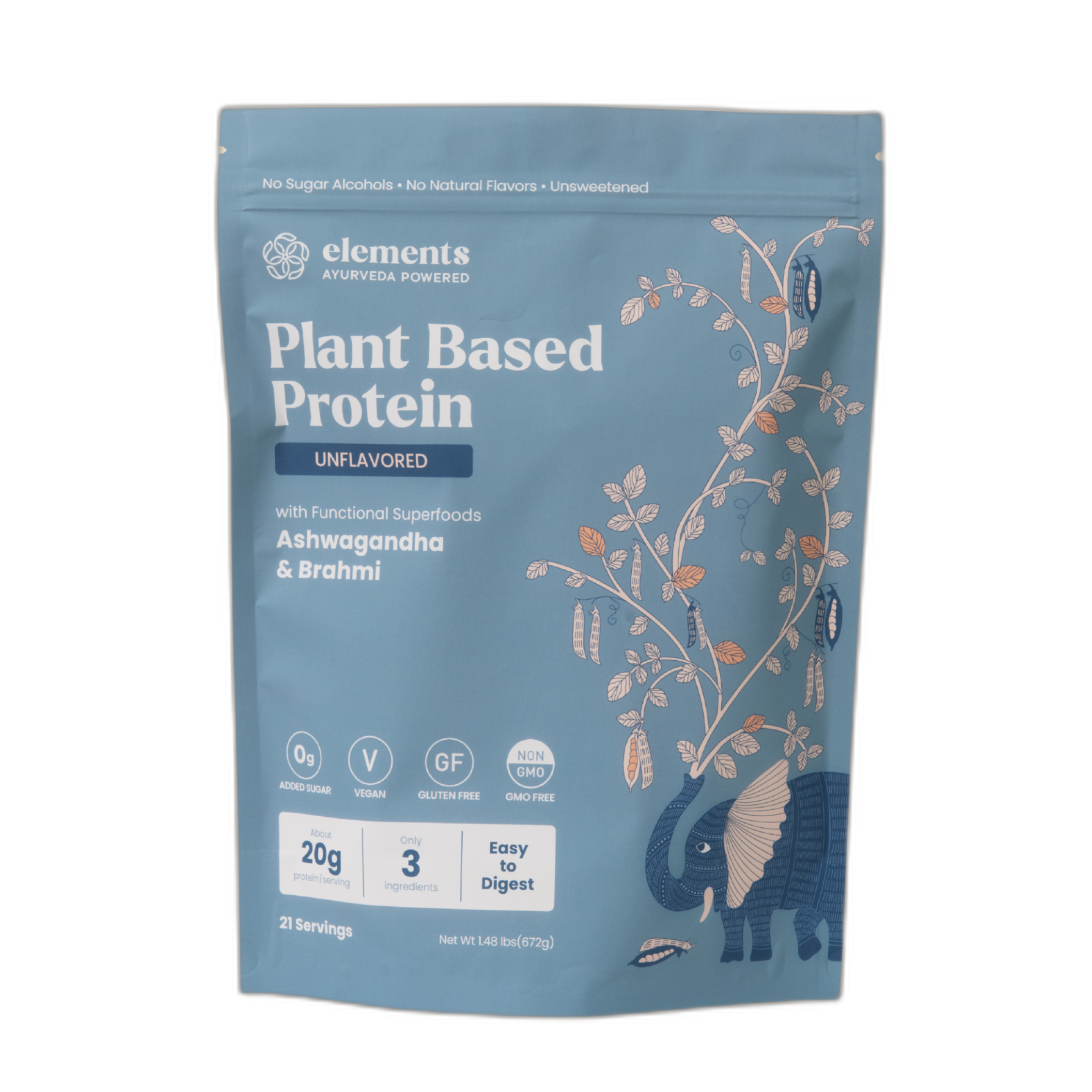 Plant Based Protein Powder: Unflavored (21 Servings)