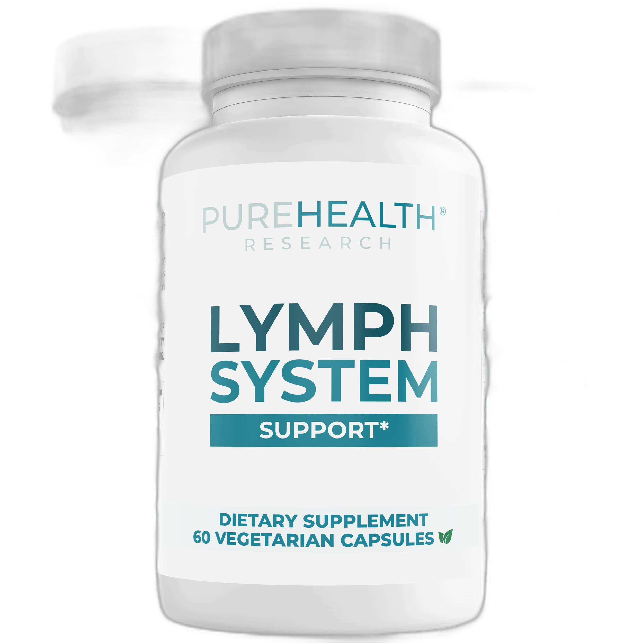 PUREHEALTH RESEARCH Lymph System Support Supplement - Lymphatic Drainage Supplement with Dandelion Extract, Cleavers, Burdock Powder - Reduce Swelling and Cleanse Lymph - 1 Bottle, Brown