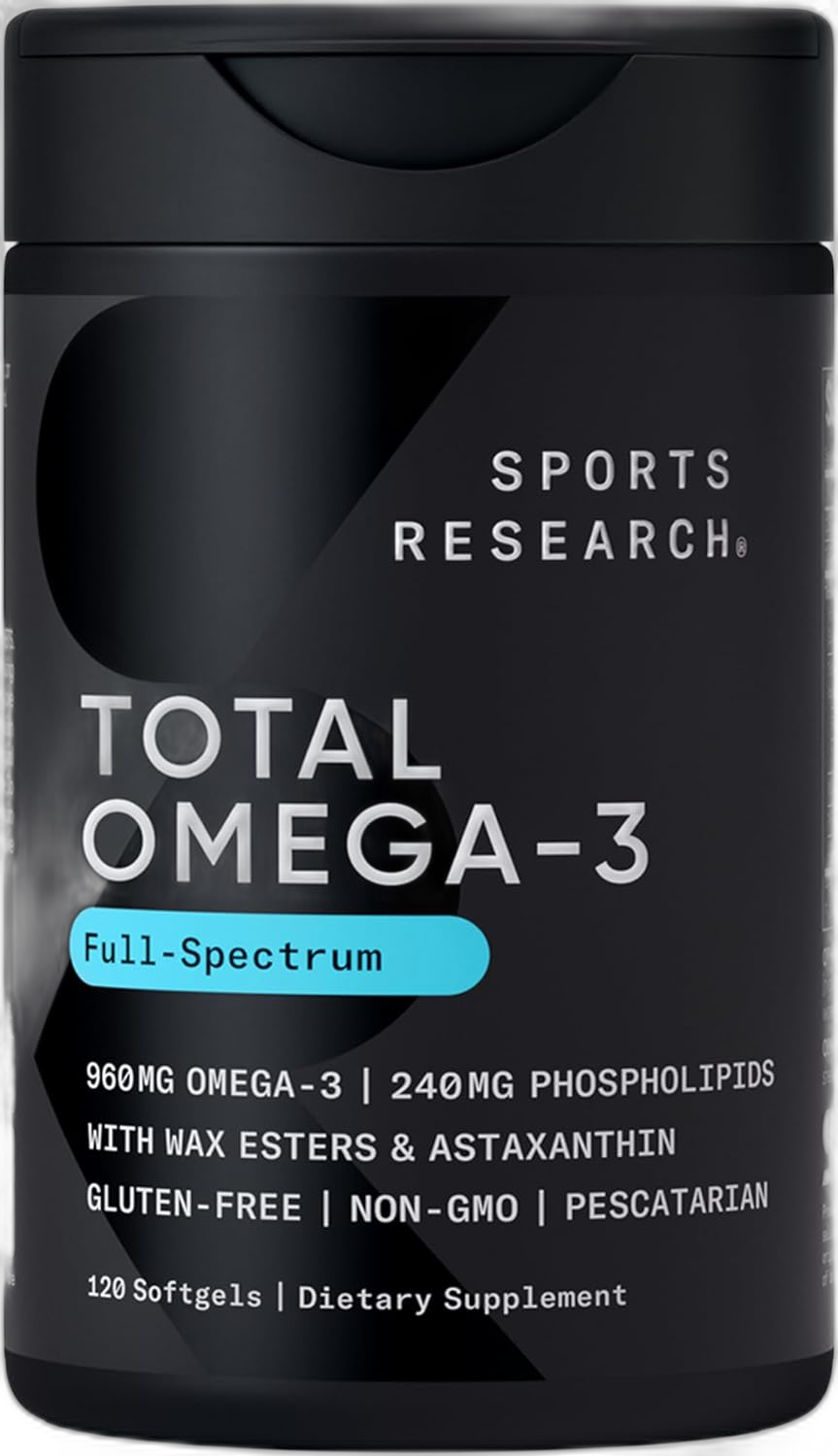 Total Omega-3 Fish Oil 2200mg - Made from Antarctic Krill w/Astaxanthin, Wild Sockeye Salmon & Alaska Pollock - 960mg of EPA & DHA - 120 Softgels